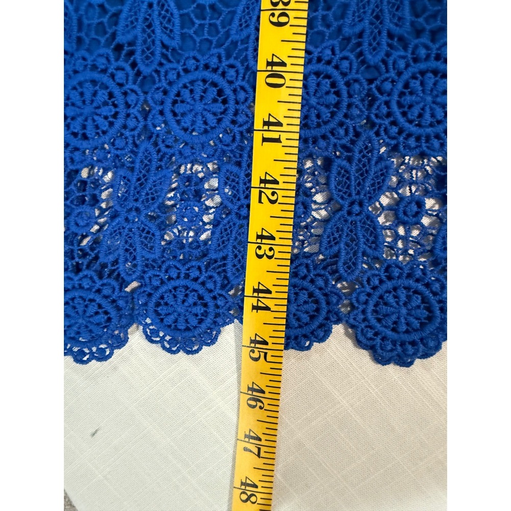 Lands' End Women Blue Floral Lace Sleeveless Sheath Dress Elegant Party Size 12 - Picture 4 of 11